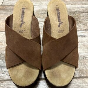 Blackstone Brown Suede Women's Mules